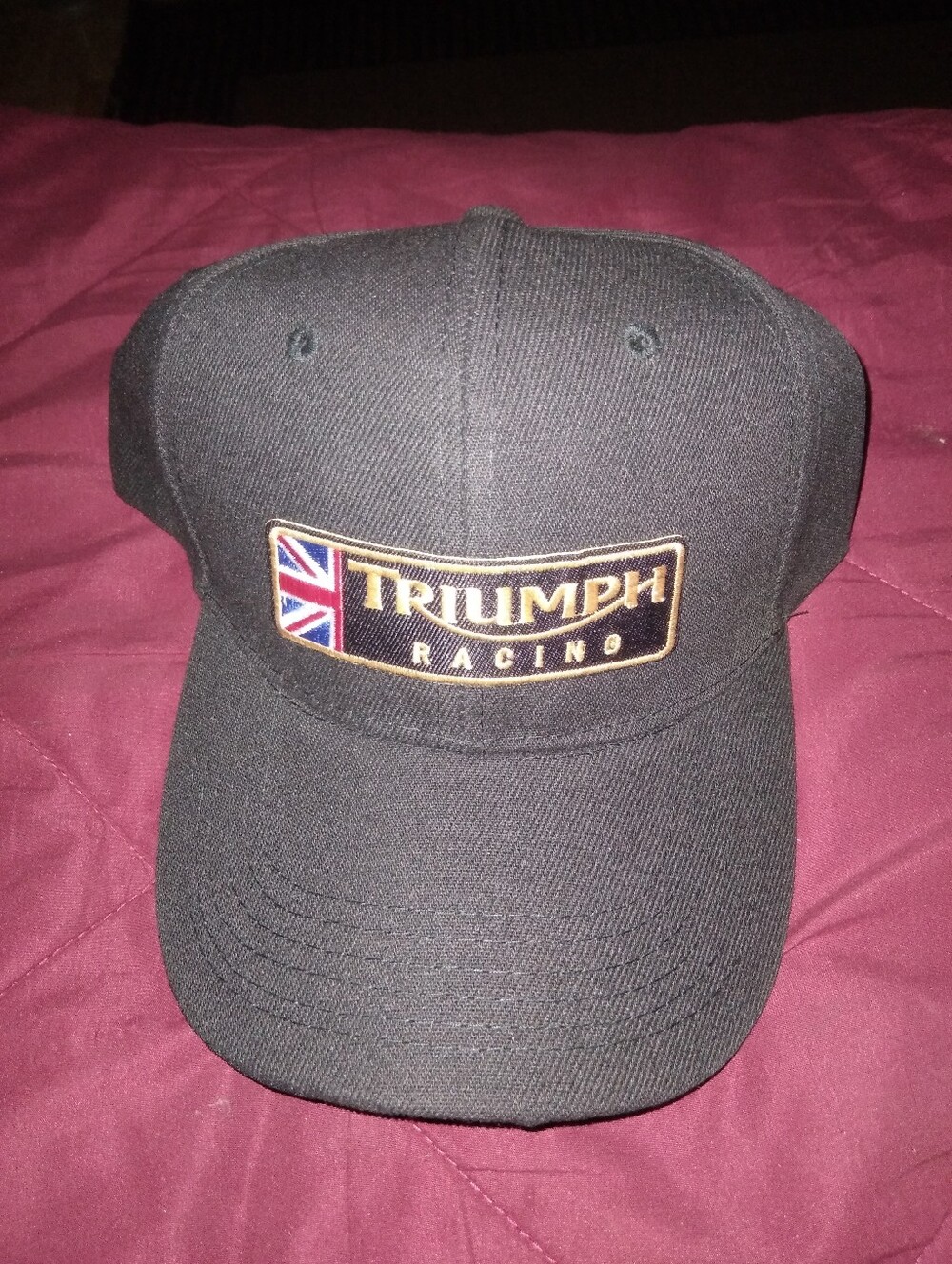 Triumph Black Racing Baseball Cap with Union Jack Patch